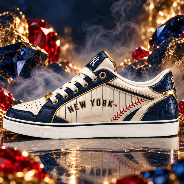 NYY Pinstripes and Gold - Low-Top Sneakers with Quiet Swagger - main