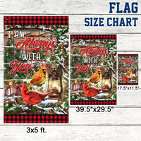 I Am Always with You Memorial Flag, Cardinal Christmas Garden Flag, Double-Sided Buffalo Plaid Flag, Bereavement Remembrance Present