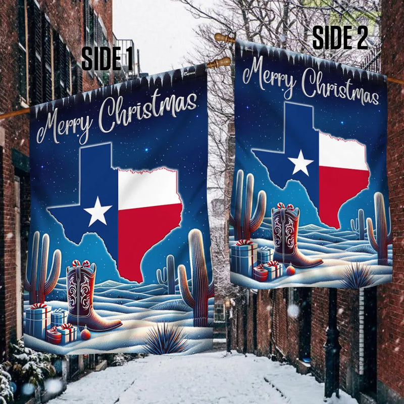 Lone Star Holiday Yard Flag, Texas Merry Christmas Y'all Garden Flag, Double Sided Winter Lawn Flag, Southern Decor Present