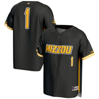 #1 Missouri Tigers Lightweight Baseball Jersey - Black