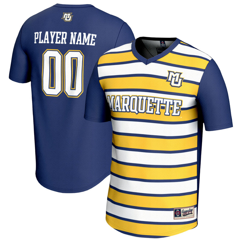 Marquette Golden Eagles Collegiate Soccer NIL Pick-A-Player Fashion Jersey - Blue/Gold