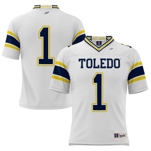 #1 Toledo Rockets Endzone Football Jersey - White
