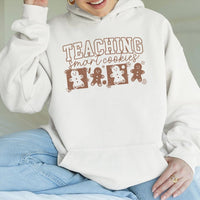 Gingerbread Teacher Christmas Hoodie, Teaching Smart Cookies Hoodie, Holiday School Teacher Hoodie, Adorable Gingerbread Hooded Sweatshirt