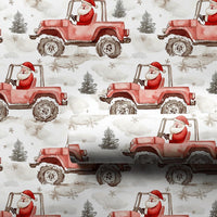 Red Off Road Vehicle Gift Wrap, Santa Claus Truck Wrapping Paper, Christmas Tree Paper Roll, Holiday Winter Gift Wrap, Car Lover Xmas Paper