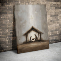 Impressionist Christian Holy Family Canvas Wall Art, Nativity Scene Canvas Print, Religious Christmas Decor, Holiday Home Faith Present