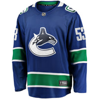 Vancouver Canucks Teddy Blueger Blue Home Breakaway Jersey