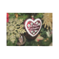 Festive Holiday Floor Runner, Christmas Heart Runner Rug, Winter Heart Hallway Runner Rug, Decorative Long Floor Mat, Xmas Home Decor Present