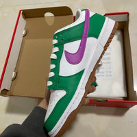 Low Top Sneakers, White Green Colorway, Lace Up Design, Casual Gift for Sneaker Fans