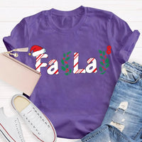Fa La La Santa Hat Math Equations Shirt, Math Teacher Christmas T-Shirt, Humorous Holiday Mathematics Graphic Tee, Teacher Xmas Present