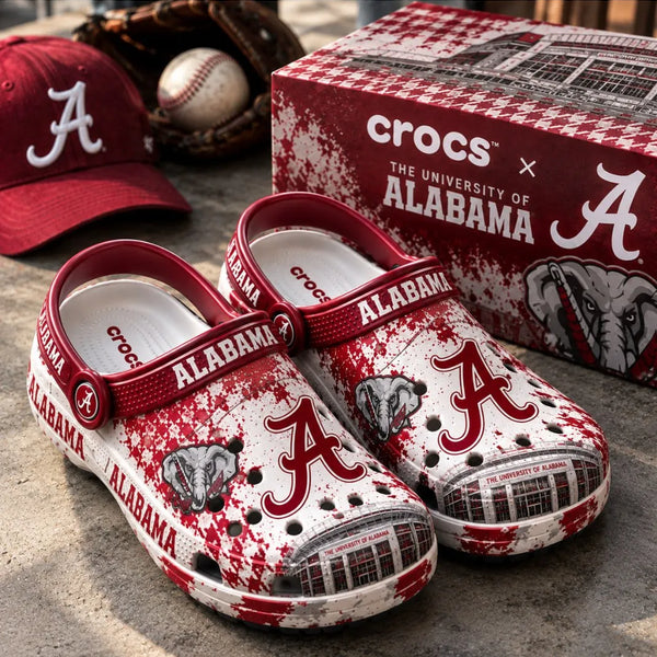 ALA Crimson Splatter - Script A Clogs With Game Day Attitude - main