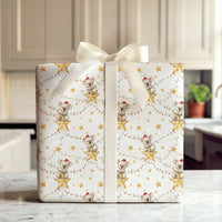 Watercolor Aussie Koala Gift Wrap, Christmas Koala Wrapping Paper, Santa Hat Animal Koala Wrapping Paper, Festive Holiday Gift Wrap Roll