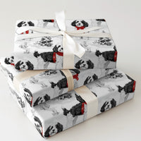 Winter Dog with Red Scarf Gift Wrap, Cockapoo Christmas Wrapping Paper, Holiday Puppy Gift Wrapping Paper, Festive Pet Lover Present Wrap