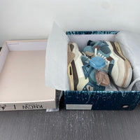 Sneakers, Blue White Brown Colorway, Lace Up Design, Casual Gift for Sneaker Fans
