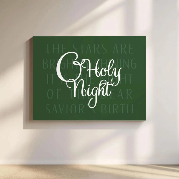 Christmas Song Lyrics Wall Art, O Holy Night Canvas Print, Holiday Religious Canvas Decor, Christian Christmas Canvas, Season