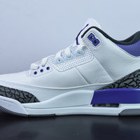 Retro Sneakers, White Purple Colorway, Lace Up Design, Casual Gift for Sneaker Fans