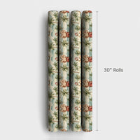 Humorous Tropical Beach Christmas Gift Wrap, Shirtless Santa Wrapping Paper, Palm Tree Holiday Wrapping Paper, Humorous Summer Gift Wrap Roll