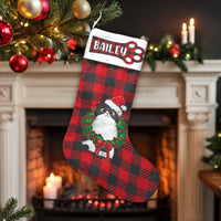 Custom Buffalo Plaid Pet Stocking, Tuxedo Cat Christmas Stocking, Personalized Cat Lover Holiday Stocking, Adorable Animal Christmas Stocking