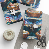 Santa Baby Jesus Wrapping Paper, Nativity Scene Wrapping Paper, Religious Christmas Gift Wrap, Christian Holiday Wrapping Paper