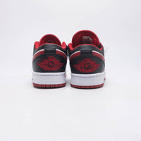 Low Top Basketball Shoes, White Red Colorway, Leather Footwear, Lace Up Design, Casual Gift for Shoe Lovers