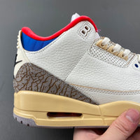 Low Top Sneakers, Blue White Red Colorway, Leather Footwear, Lace Up Design, Casual Gift for Sneaker Fans