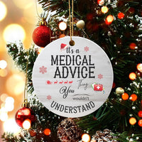 Humorous Healthcare Worker Ornament, Medical Assistant Christmas Ornament, Doctor Nurse Ceramic Ornament, Hospital Staff Appreciation Present