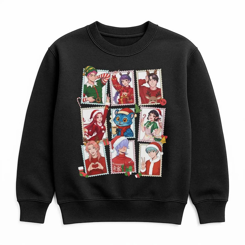 Adorable Manga Anime Crewneck, Anime Christmas Sweatshirt, Japanese Anime Holiday Pullover, Otaku Christmas Sweater, Present for K-Pop Fans