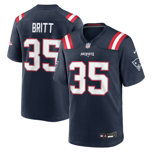 New England Patriots K.J. Britt Navy Team Game Jersey