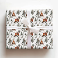 Rustic Musician Holiday Gift Wrap, Campfire Santa Guitar Wrapping Paper, Winter Forest Wrapping Paper, Camper Christmas Wrapping Paper