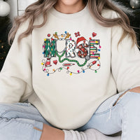 Plaid Stethoscope Holiday Sweater, Christmas Nurse Sweatshirt, Festive RN Medical Crewneck, Hospital Staff Xmas Sweatshirt, Nursing Present