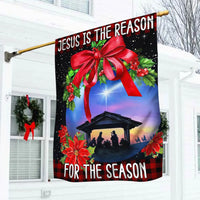 Holy Family Nativity Yard Flag, Jesus Is the Reason for the Season Garden Flag, Christian Christmas Lawn Flag, Religious Holiday Decor