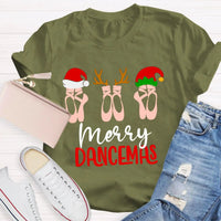 Humorous Christmas Dance Graphic Tee, Merry Dancemas Ballet Teacher T-Shirt, Dance Instructor Holiday Shirt, Adorable Ballerina Xmas Dancer Present