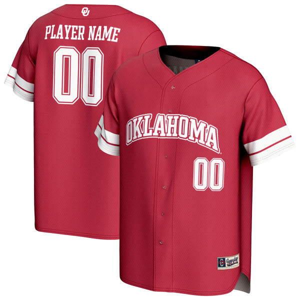 Oklahoma Sooners Personalized Collegiate Baseball Fashion Jersey - Crimson