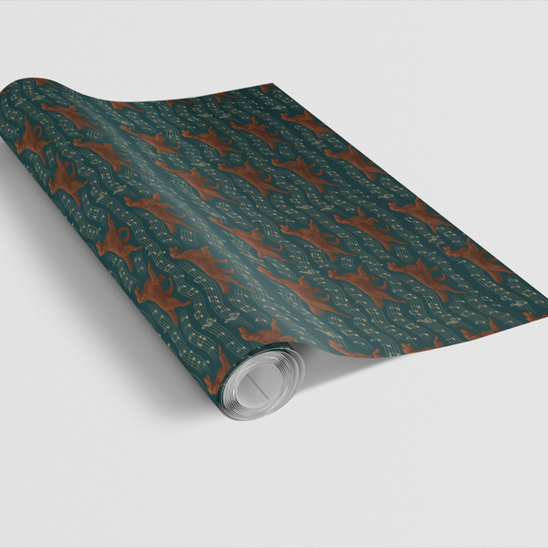 Musical Notes Pet Breed Gift Wrap, Irish Setter Dog Wrapping Paper, Irish Setter Christmas Wrapping Paper, Birthday Present W