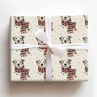 Plaid Scarf Puppy Gift Wrap, Dalmatian Dog Wrapping Paper, Watercolor Dog Wrapping Paper, Adorable Holiday Gift Wrap, Christmas Dog Lover Paper