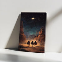 Three Wise Men Canvas Print, Nativity Canvas Wall Art, Star of Bethlehem Canvas Art, Religious Christmas Decor, Christian Holiday Present