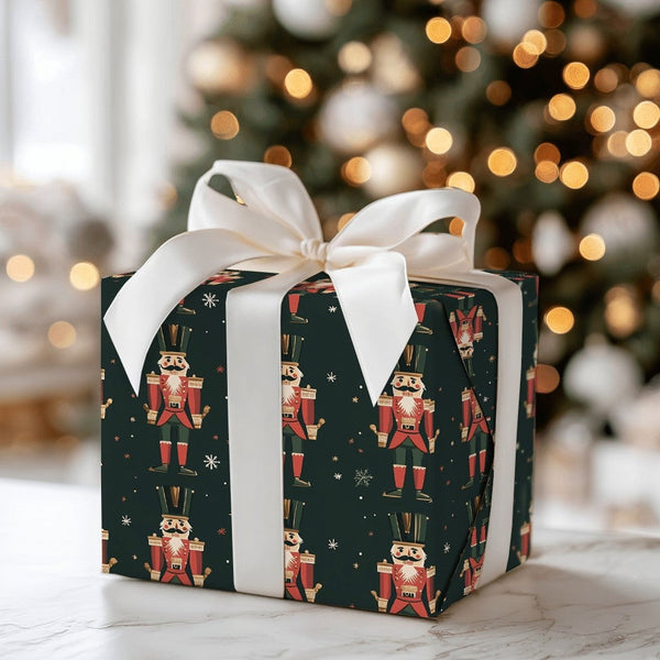 Holiday Soldier Gift Wrap, Nutcracker Christmas Wrapping Paper, Vintage Nutcracker Wrapping Paper, Traditional Holiday Wrappi