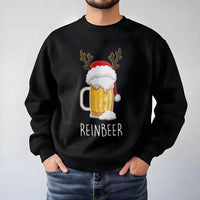 Humorous Beer Reindeer Holiday Crewneck, Reinbeer Christmas Sweatshirt, Ugly Xmas Party Pullover, Humorous Holiday Sweatshirt, Beer Lover Present