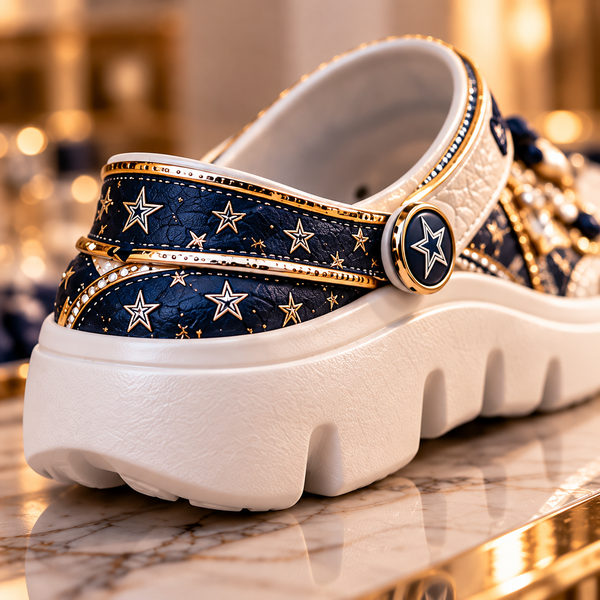 DAL Star Atelier - Navy, Pearl and Gold Embellished Clogs - main