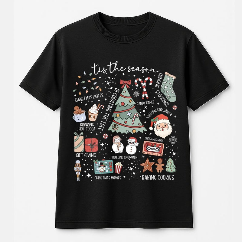 Retro Y2K Holiday T-Shirt, Tis the Season Christmas Shirt, Adorable Xmas Graphic Tee, Trendy Winter Holiday Shirt, Festive Present for Women