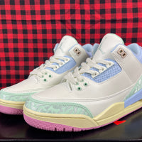 Low Top Sneakers, White Purple Green Colorway, Lace Up Design, Casual Gift for Sneaker Fans