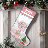 Baby First Christmas Stocking, Personalized Baby Elephant Christmas Stocking, Custom Name Holiday Stocking, Adorable Nursery Christmas Stocking