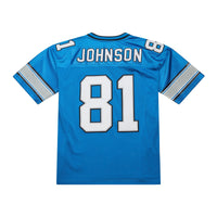 Detroit Lions Calvin Johnson Blue 2007 Authentic Throwback Retired Player Jersey
