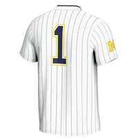 #1 Michigan Wolverines Lightweight Softball Jersey - White