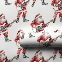 Electric Guitar Santa Wrapping Paper, Rockstar Santa Wrapping Paper, Rock and Roll Christmas Wrapping Paper, Musician Gift Wrap Roll