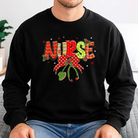 Plaid Stethoscope Holiday Crewneck, Christmas Nurse Sweatshirt, Adorable Xmas Nurse Sweater, Nursing School Graduation Present for Her