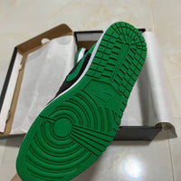 Low Top Sneakers, Black Green Colorway, Lace Up Design, Casual Gift for Sneaker Fans