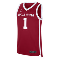 Crimson Oklahoma Sooners #1 Road Replica Basketball Jersey