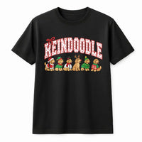Humorous Holiday Doodle Dog Tee, Reindoodle Christmas Dog Shirt, Retro Christmas Dogs T-Shirt, Santa Dog Lover Present, Xmas Pet Shirt