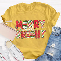 Festive Holiday Dots Graphic Tee, Merry and Bright Polka Dot Christmas T-Shirt, Adorable Xmas Season Shirt, Christmas Present for Women and Men