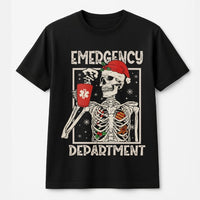 Spooky ER Medical Staff Tee, Emergency Department Christmas T-Shirt, Humorous Nurse Holiday Shirt, Doctor Xmas Graphic Tee, Present for ER Team